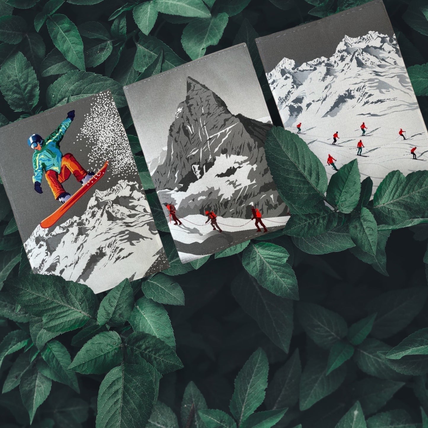 3 torchons de cuisine collection montagne