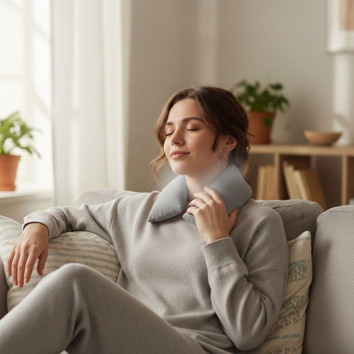 Coussin chauffant pour cervicales - lavande et graines naturelles