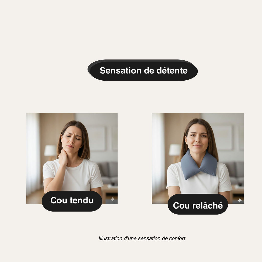 Coussin chauffant pour cervicales - lavande et graines naturelles