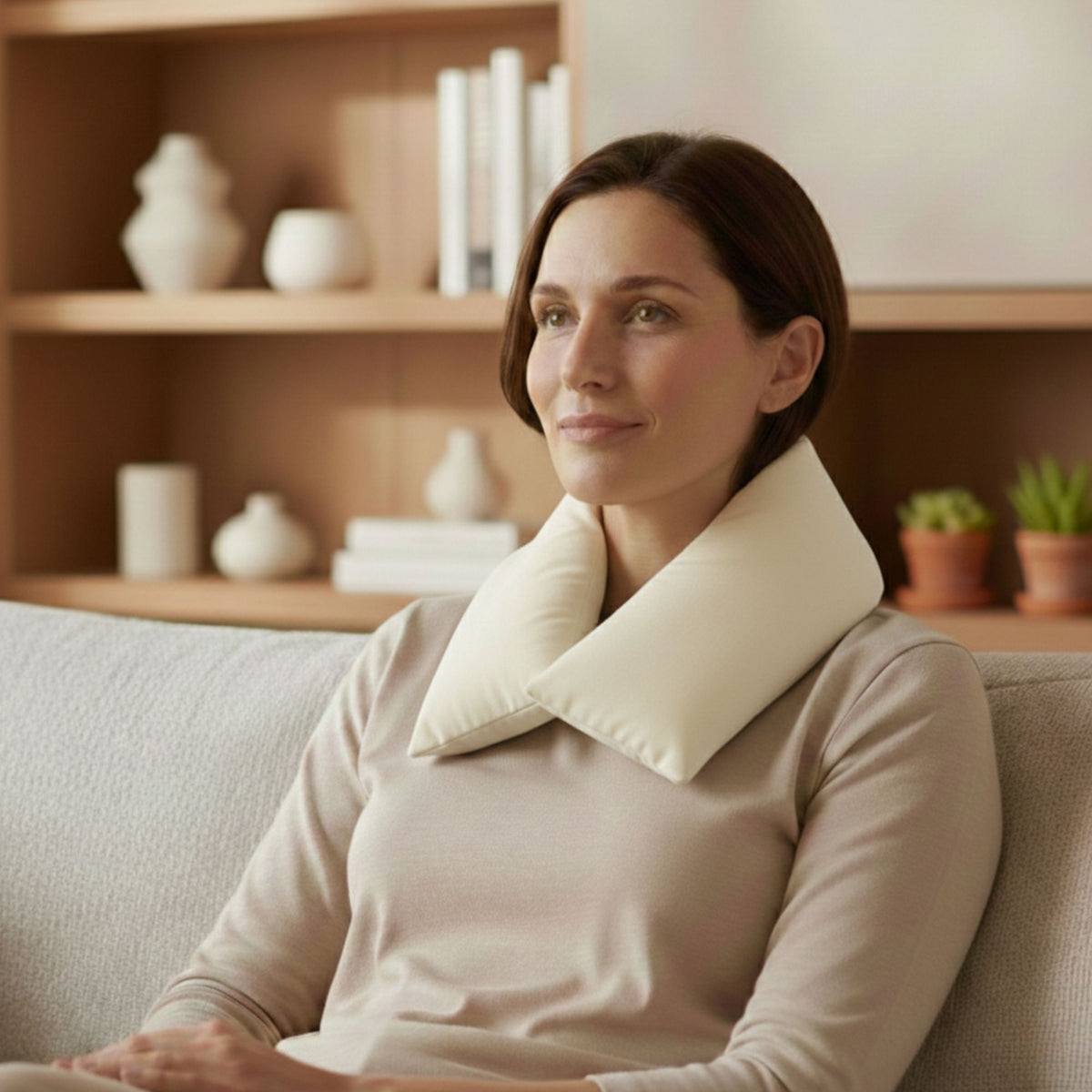 Coussin chauffant pour cervicales - lavande et graines naturelles